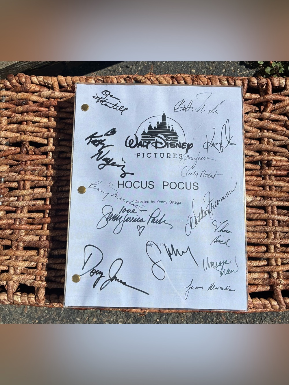 Disney Hocus Pocus Script Replica - White with Black Signatures